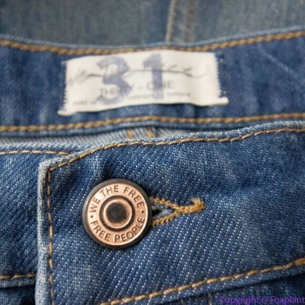 NEW Free People paint splatter raw hem cropped‎ Maggie straight jeans, 31 - Picture 14 of 16